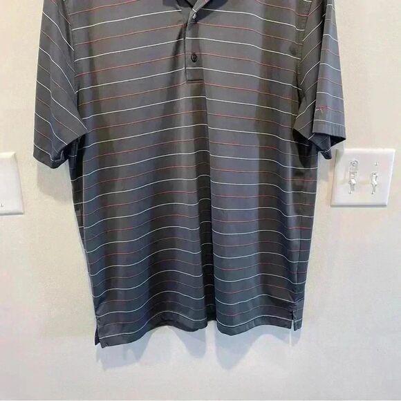 Greg Norman play dry stripe polo men's size large athletic performance gray golf - Picture 7 of 9